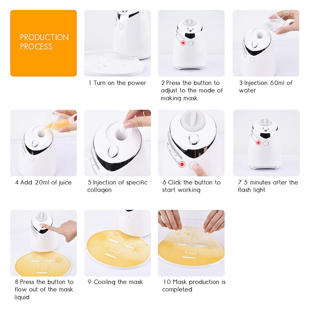 DIY Face Mask Maker Kit with 32 Collagen Tablets, Automatic Facial Mask Machine for Home Spa Skincare, Fresh Natural Hydration Masks for Deep Care Routine, Skincare Device, Beauty Device