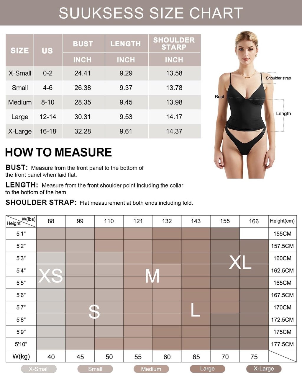 SUUKSESS Women Sexy Deep V Neck Sleeveless Fitted Basic Tops Y2K Going Out Crop Tank Top Camisole (Black,L)