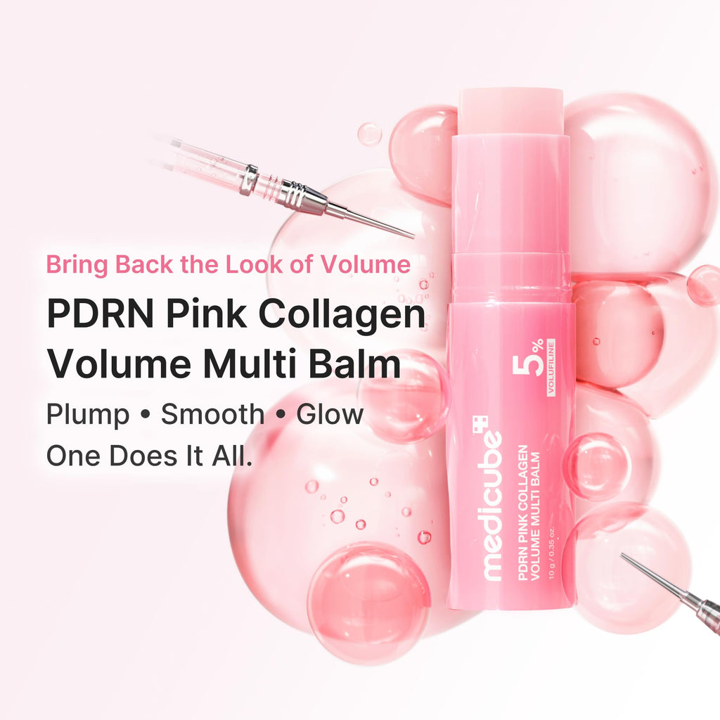 medicube PDRN Pink Collagen Volume Multi Balm Stick | Volufiline, PDRN, NAD, Collagen | Face & Body Balm for Under-Eyes, Neck, Forehead, Smile Lines, Lips | Plumping, Radiance, Line Care | K-Beauty